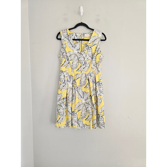 Anthropologie Melloday Yellow Leaf Dress M - Picture 1 of 4